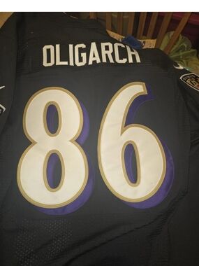 Nike Baltimore Ravens #86 Oligarch Football Jersey with White Numbering